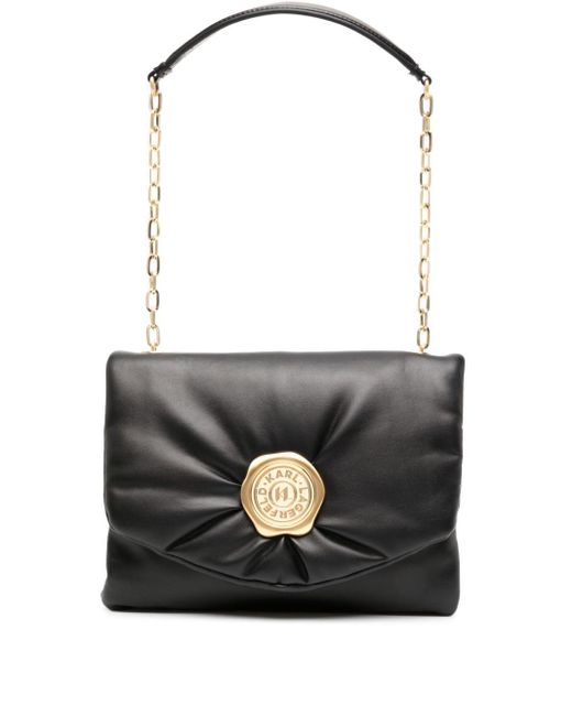 Karl Lagerfeld Black K/stamp Leather Shoulder Bag