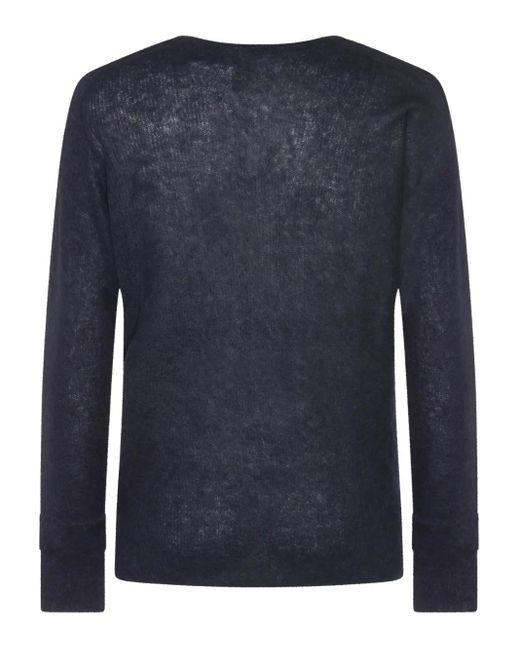 Auralee Blue Long-Sleeves Sweater for men