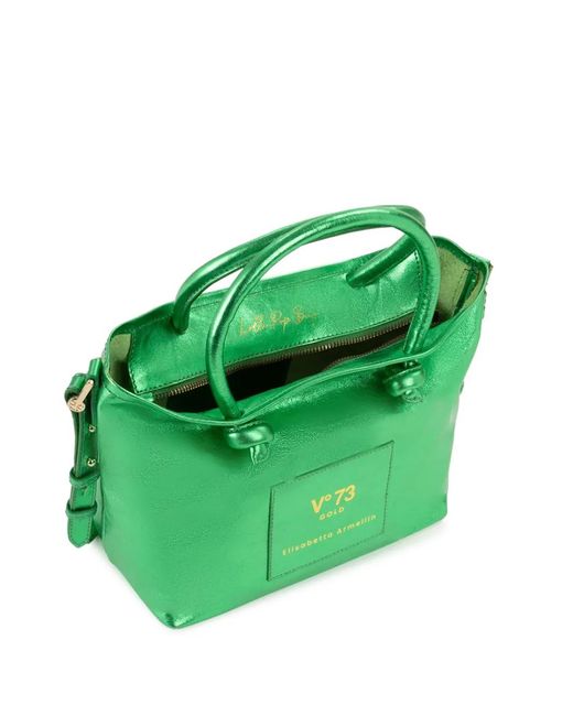 Bolso Shopper Con Parche Del Logo V73 de color Green
