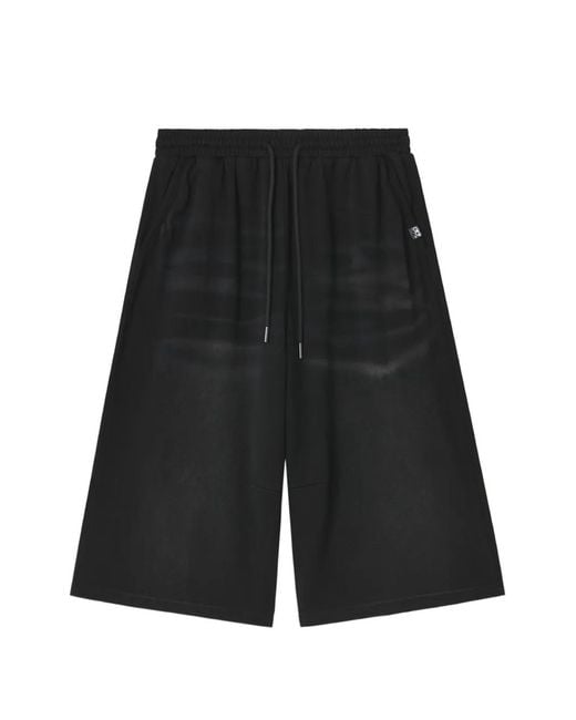 Mini Cream Black Faded Drawstring Shorts