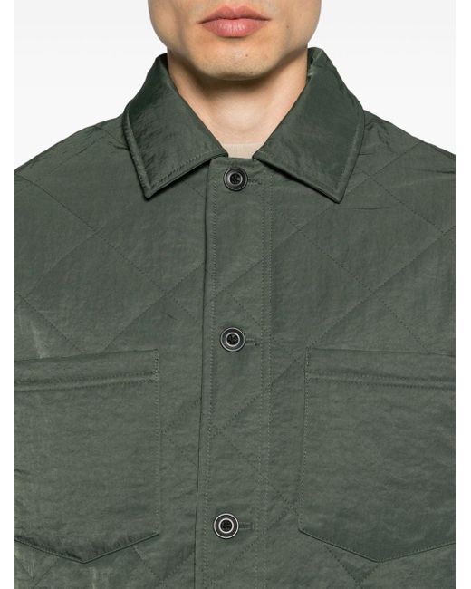 Samsøe & Samsøe Green Gilam Quilted Shirt Jacket for men