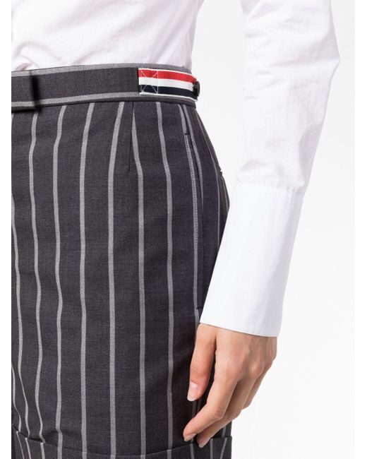 Thom Browne Black Wool Striped Shorts