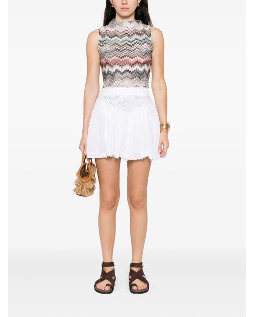 Isabel Marant White Goldie Lace-Trim Mini Skirt