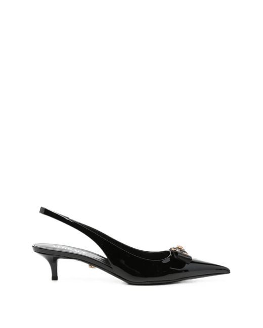 Versace Black Medusa Bow Slingback Shoes