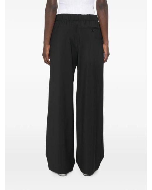 Loewe Black Logo-Patch Pleated Trousers