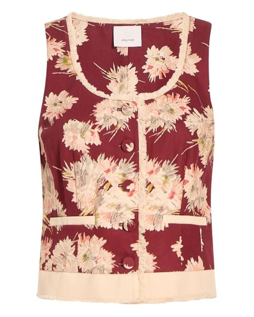 Cinq À Sept Mae Bouquet Rowena Blouse in het Red