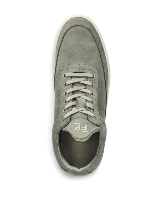Filling Pieces Gray Leather Sneakers for men