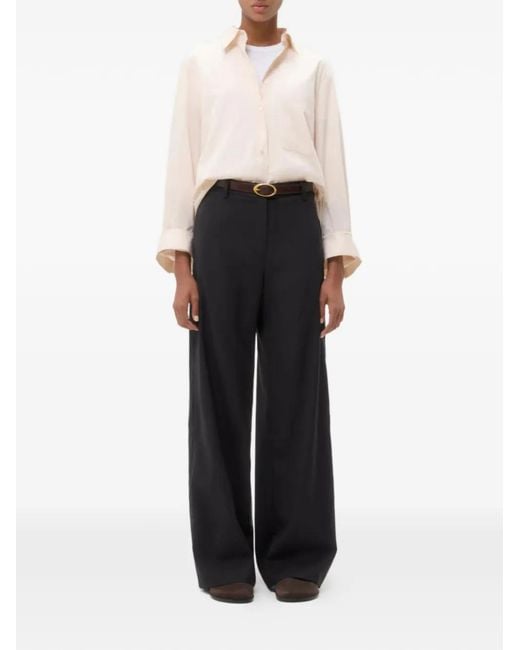 Twp White Patch-Pocket Button-Up Shirt