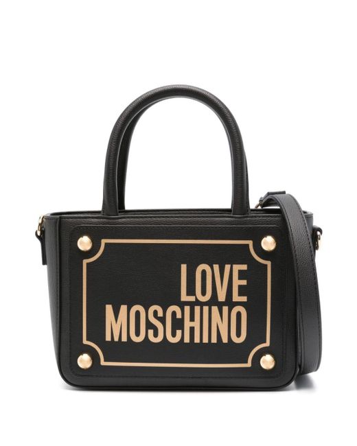 Love Moschino Black Handtasche mit Logo-Print
