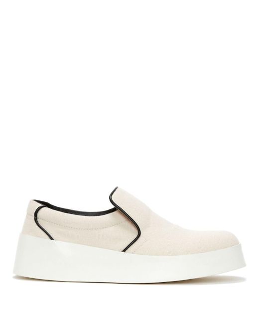 J.W. Anderson White Canvas Slip-on Sneakers