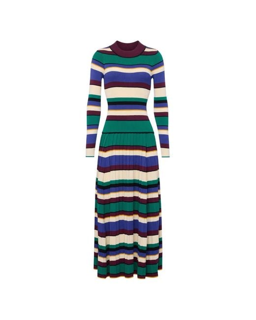 Simon Miller White Sandrine Striped Knitted Maxi Dress