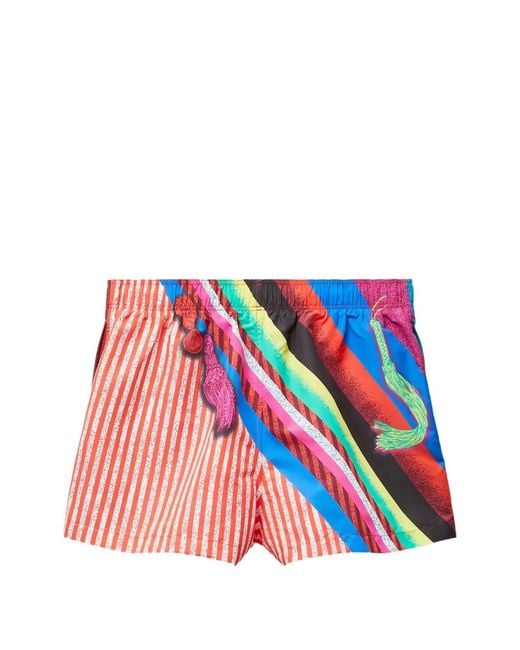 Versace White Short De Bain À Imprimé Graphique for men