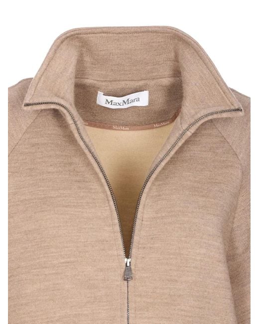 Max Mara Natural Zip-Up Sweatshirt
