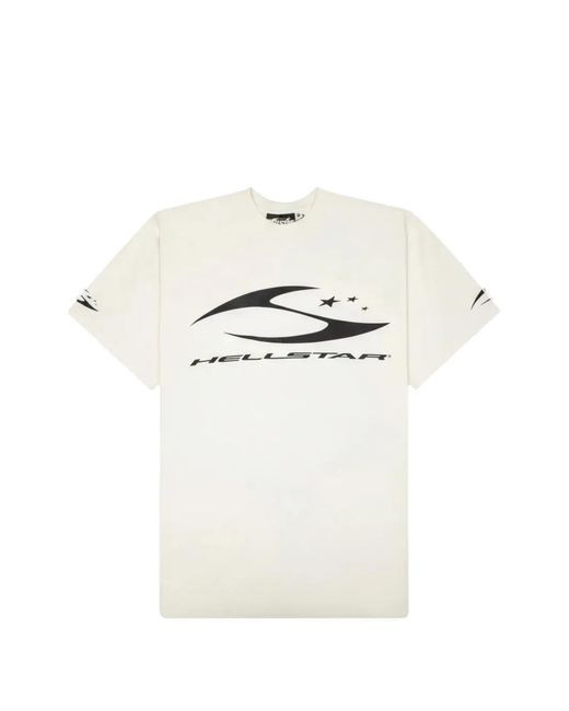HELLSTAR White H Cursive Logo-Detail T-Shirt for men