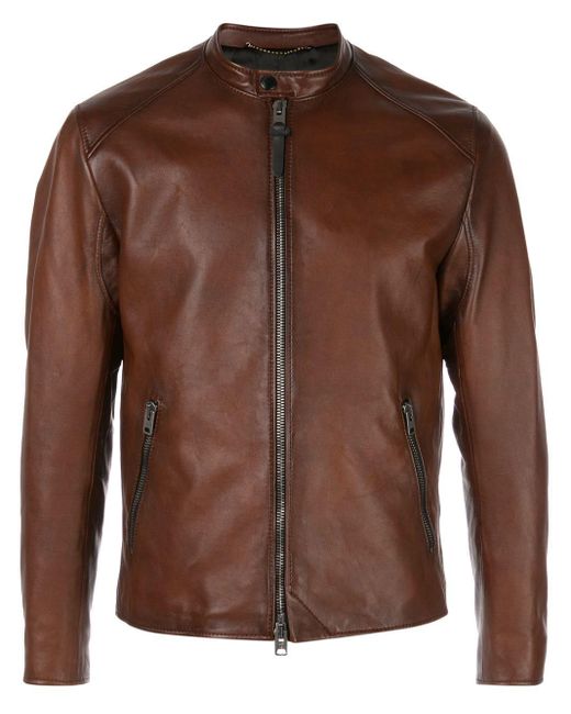 COACH Brown Icon Racer Jacket for men
