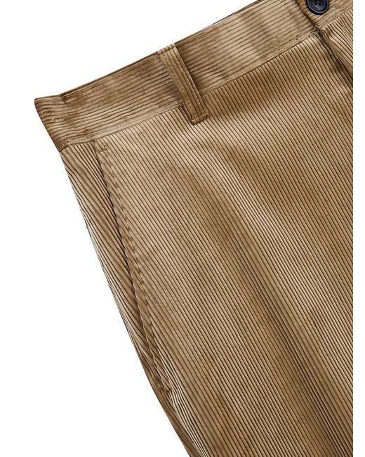 MAN ON THE BOON. Natural Corduroy Button Trousers for men
