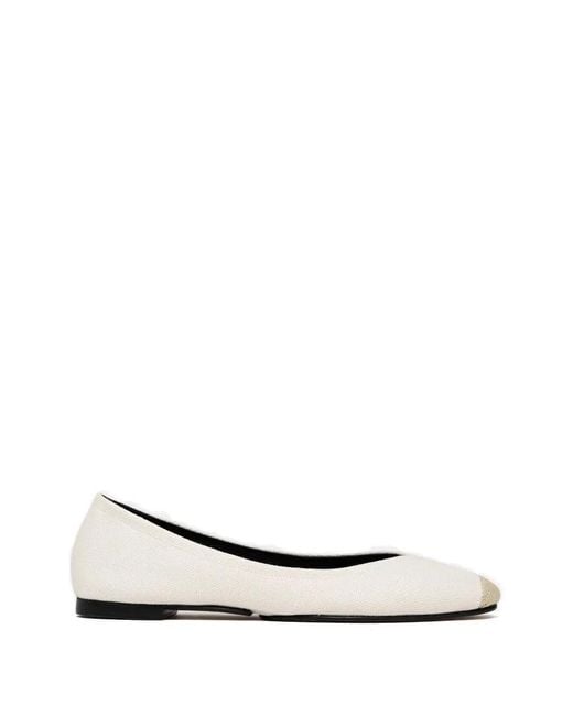 Jacquemus White Toe-Detail Ballet Flats