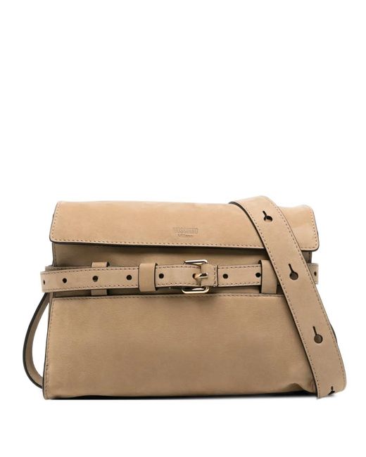 Moschino Natural Buckled Shoulder Bag
