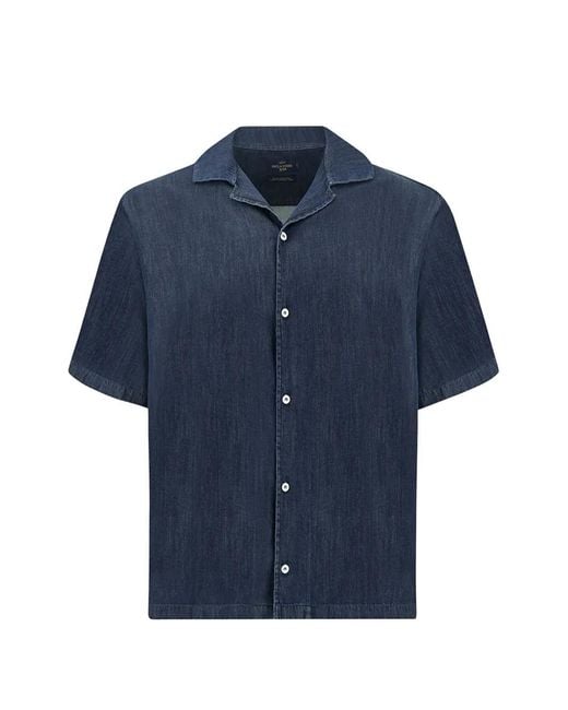 Paul & Shark Blue Denim Button Shirt for men