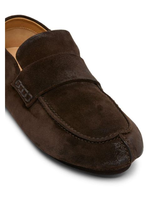 Marsèll Brown Round-toe Suede Loafers