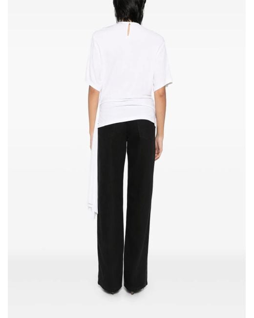 Christopher Esber White Side Cowl Drape Extension Tee