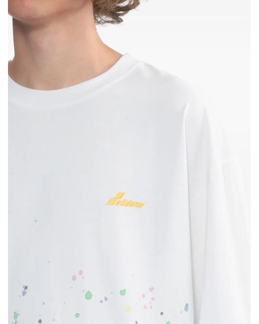 メンズ we11done ペイント ロングtシャツ White