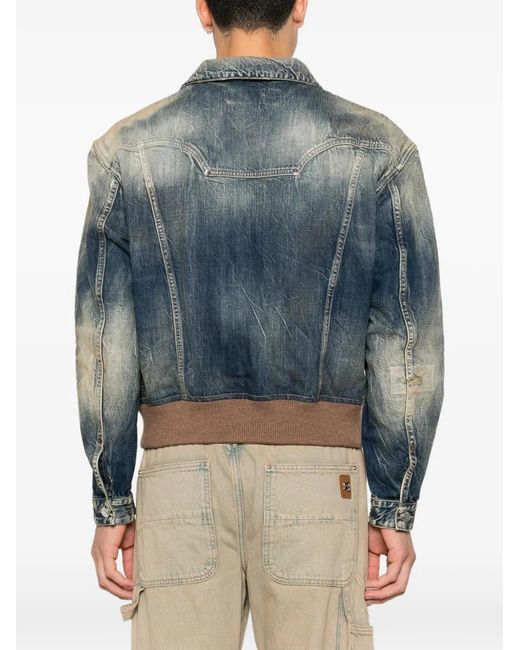 DSquared² Gray Distressed Denim Jacket for men