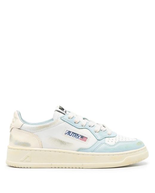 Autry White Super Vintage Low Leather Sneakers