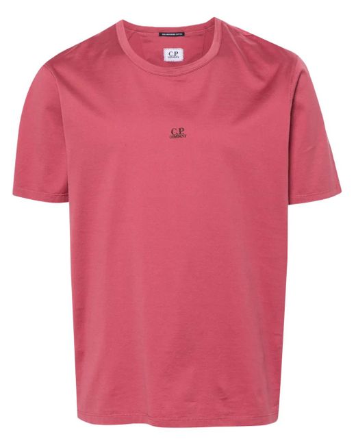 C P Company Pink Logo-Printed Cotton T-Shirt for men