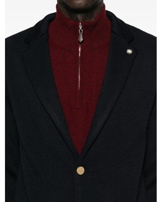 Manuel Ritz Black Single-Breasted Blazer for men