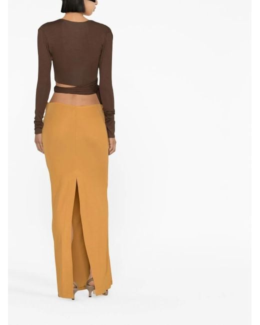 Christopher Esber Orange Sculpted-Strap Column Maxi Skirt