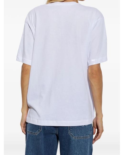 Munthe White Graphic-Print T-Shirt