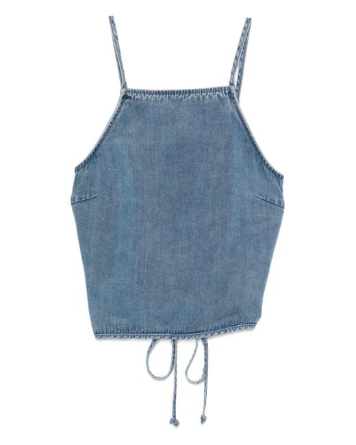 Top Denim Con Coulisse di Samsøe & Samsøe in Blue
