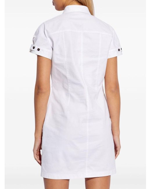 DSquared² White Sunset Logo-embroidered Shirt Dress