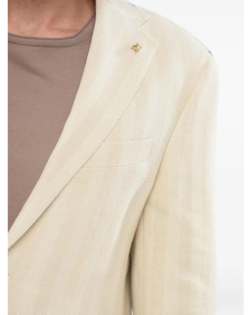 Corneliani Natural Striped Single-Breasted Blazer for men
