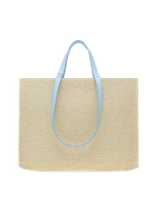 Ferragamo Blue Large Venna Logo-embroidered Tote Bag