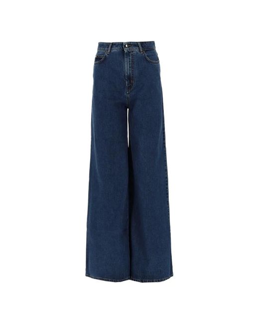 Max Mara Blue Five-Pockets Wide-Leg Jeans
