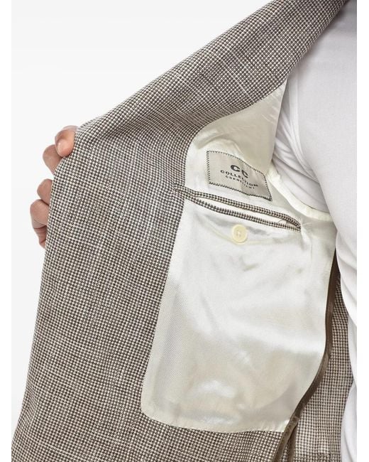 Corneliani Gray Pin-Detail Houndstooth Blazer for men