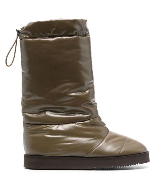 Gia Borghini Green Drawstring-Ankle Padded Boots