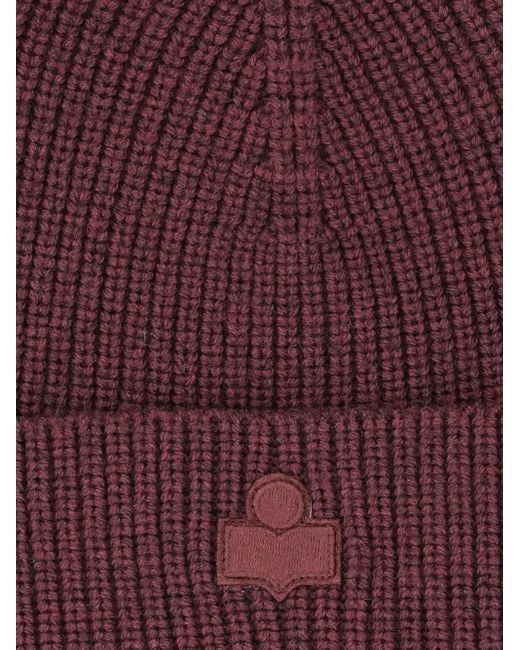 Isabel Marant Red Gerippte Beanie
