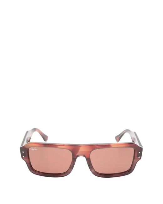Ray-Ban Pink Lunettes De Soleil Rectangulaires À Effet Écailles De Tortue