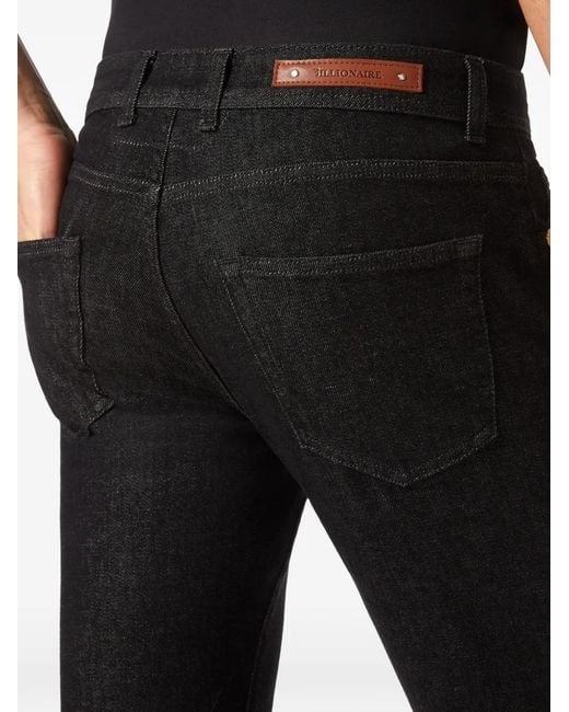 Billionaire Black Straight-Cut Trousers for men