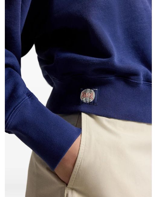 Polo Ralph Lauren Blue Yankees Raglan-Sleeve Crew-Neck Sweatshirt