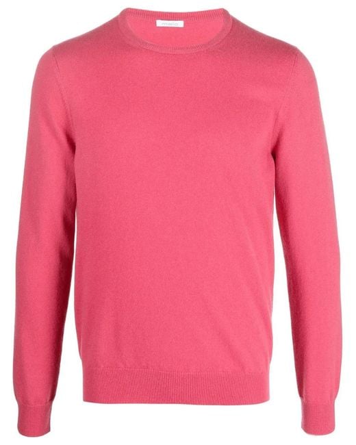Malo Pink Fine-Knit Cashmere Jumper for men