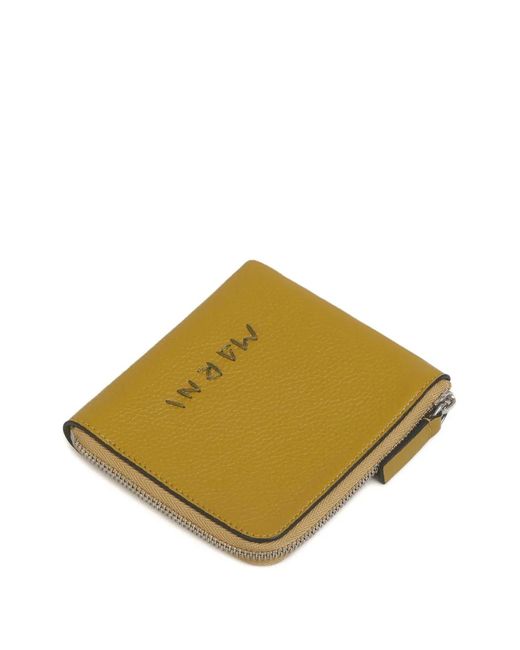 Marni Natural Zip-Around Wallet With Mending-Embroidery for men