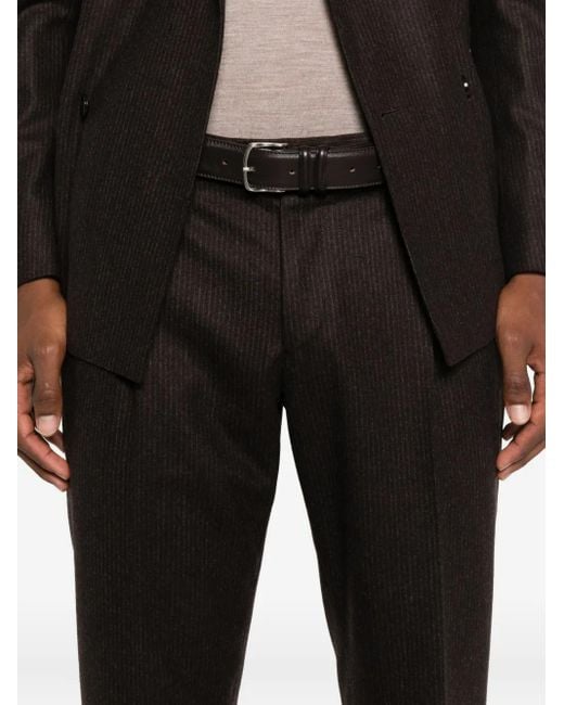 Lardini Black Pinstripe Double-Breasted Suit for men