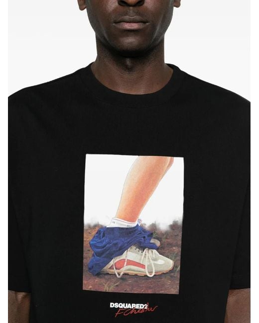 DSquared² Black Short-Sleeve Crew-Neck T-Shirt for men