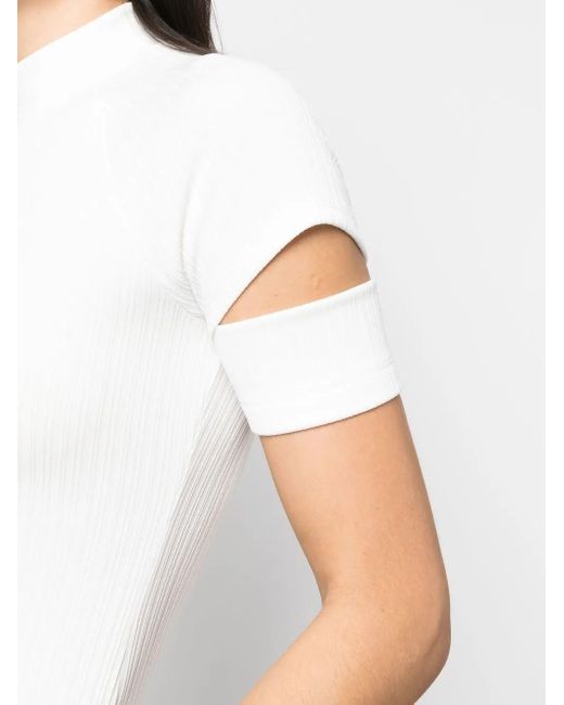 Helmut Lang Geribbelde Top in het White