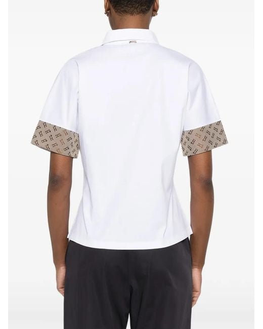Herno White Patterned Cuff Polo Shirt