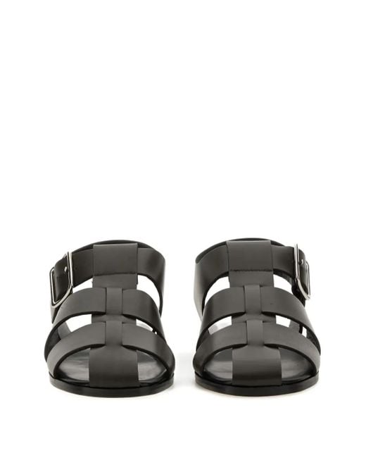 Aeyde Black Buckle-Fastening Leather Sandals